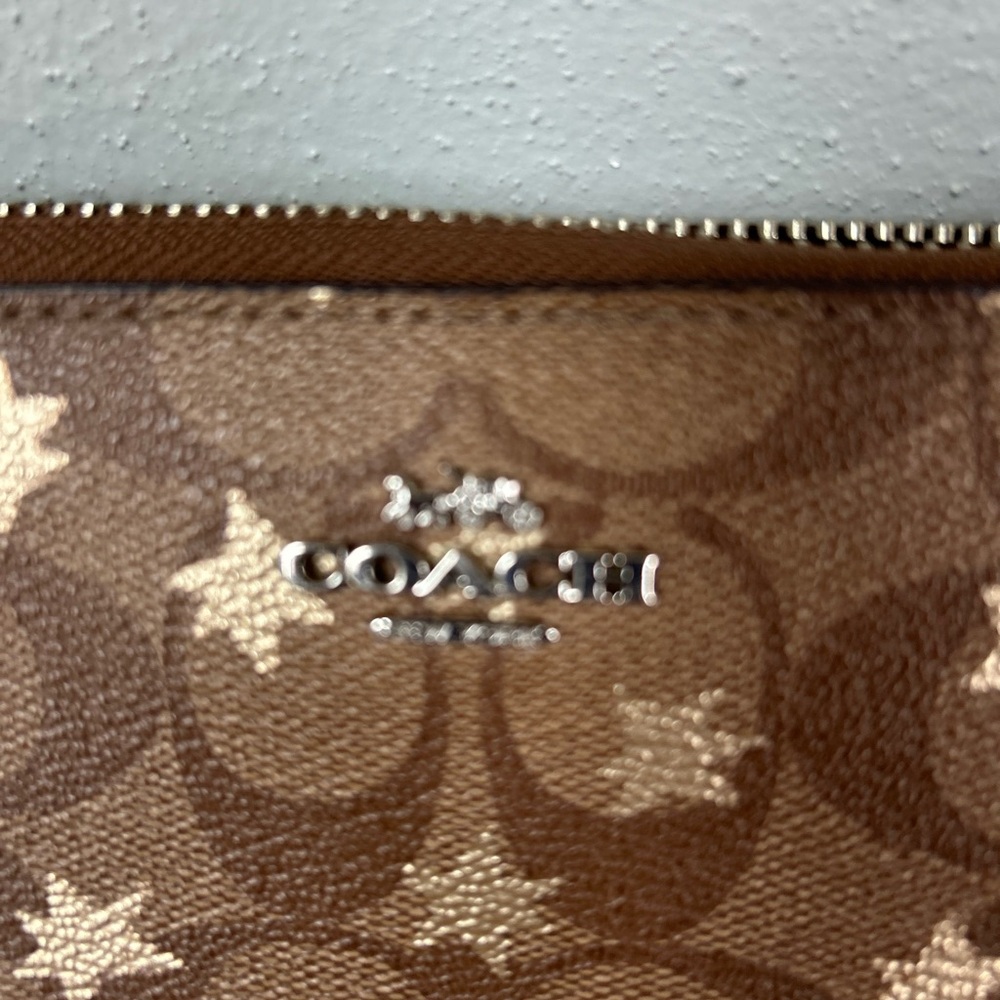 Coach Accordion Zip Wallet in Signature Canvas with a Pop Star Print - Picture 2 of 4